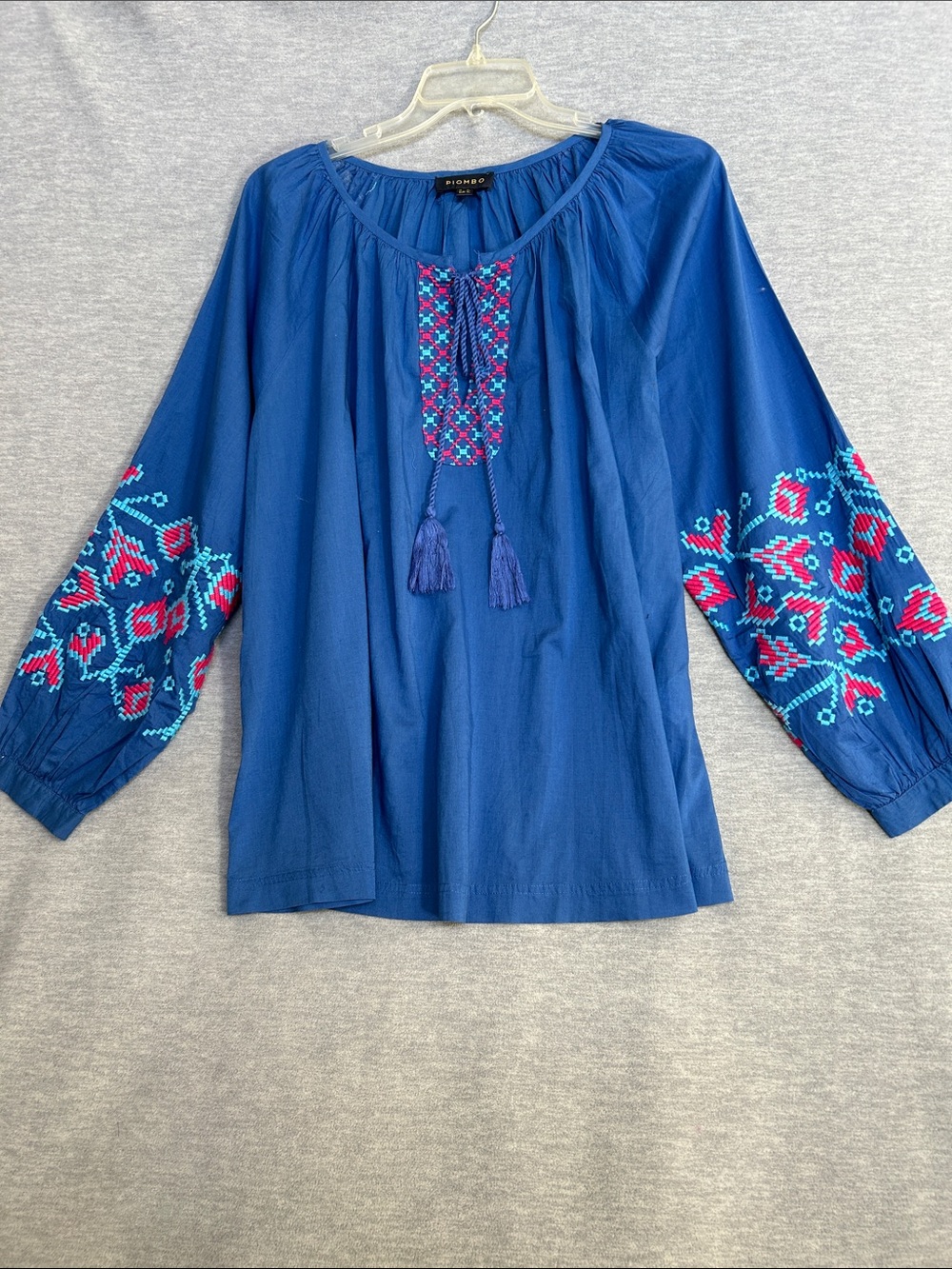 PIOMBO Festival Renn Fair Renaissance Edwardian Peasant Embroidered 100% Cotton